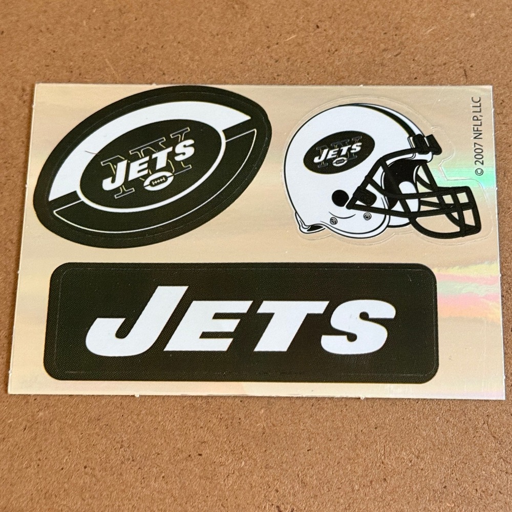 NFL New York Jets Sticker Series 3 Decal Sheet Holographic Silver 2007 Vintage